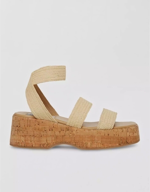 Compensées American Eagle Sashes Sandal Beige Femme | VDU-77992976